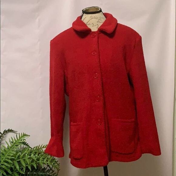 SANDRO RED TEXTURED BLAZER SIZE XL‎ - Picture 1 of 7